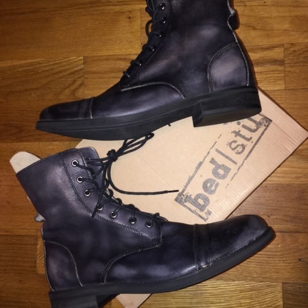 Bed Stu Troop Leather Combat Boots Men Sz 10.5 NEW